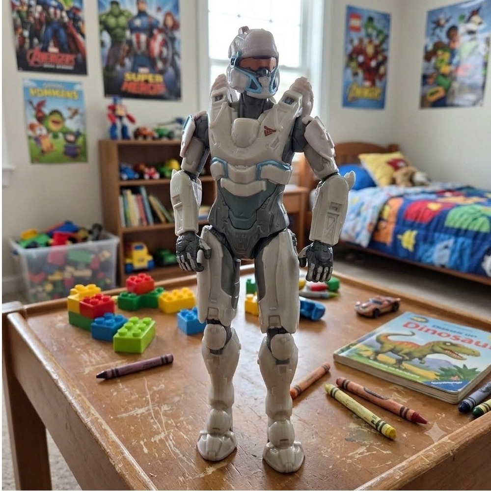 Halo Spartan Collection Kelly-087 12 Inch Action Figure White Grey Armor